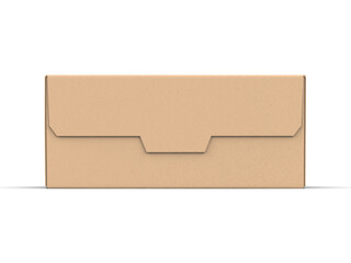 Brown cardboard tea box mockup on isolated background, box mock up template for food, cosmetics, medicines and other goods. 3d illustration.