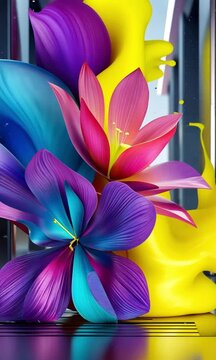 Hypnotic neon animated wallpaper for smartphones. With tilt-sensitive particles and refractive light effects. 4K resolution with battery-optimized animation.