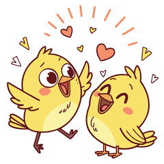 happy chick illustration