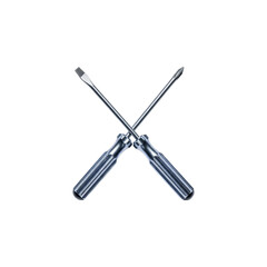 Isolated crossed screwdrivers tools for repair maintenance on black background stock photo image graphic 100