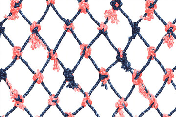 Fototapeta premium A detailed vector illustration of a Polynesian fishing net with knot patterns