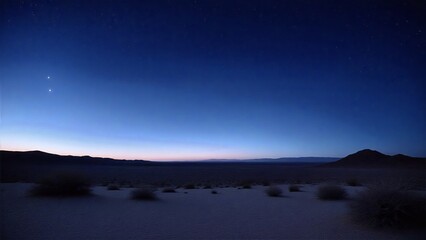 Desert Dawn with Venus and Mars in Sky