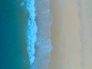 Summer  beach with seascape for summer vacation concept As Sea aerial surf wave ,amazing tropical nature background
