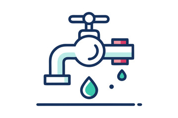 classic faucet drop thin line icon sketch