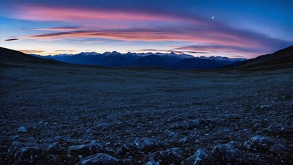 Fototapeta premium Pink Cloud Twilight Over Alpine Ridge