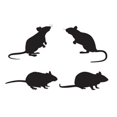 Mouse rat silhouettes set, large pack of vector silhouette design