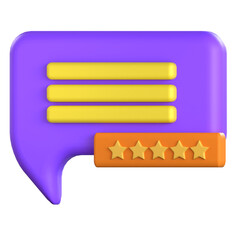 Message Rating 3D Icon Colorful Style