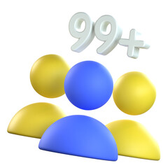 Social Media Followers 3D Icon Colorful Style