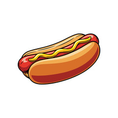 hot dog vector. fast food. beef bun