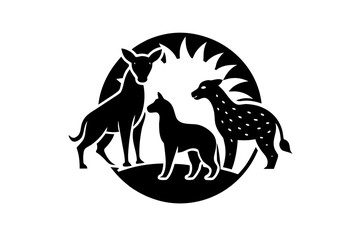 Vector art of silhouette of animals 