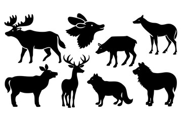 Vector art of silhouette of  deer 