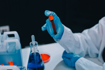 Modern Empty Science Laboratory With Microscopes, Test Tubes And Other Laboratory Equipments