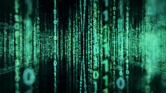 Abstract binary code animation