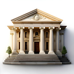 Obraz premium A classical building with columns and steps, resembling a government or museum structure.
