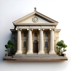 Obraz premium A classical-style building with columns and steps, resembling a government or civic structure.