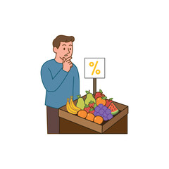 Man Choosing the Best Fruits