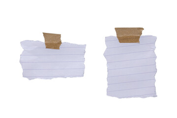 blank lined paper with tape isolated on transparent background,note paper message office business...