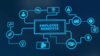 Business, Technology, Internet and network concept. Shows the inscription: EMPLOYEE BENEFITS. Business digital background - Powered by Adobe