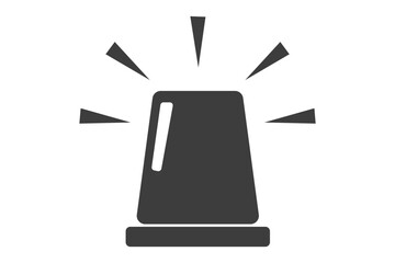 Siren emergency signal, flashing alarm. Red lamp police, ambulance or rescue urgent warn. Attention flasher alert. 