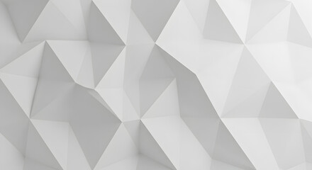 Obraz premium Abstract white geometric pattern, textured surface with folded triangular shapes creating depth and shadows.