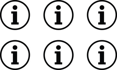Six information icons in black circles provide a clear symbol for help and support.
