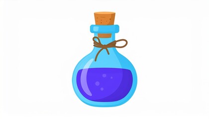 Magic potion bottle or Halloween witch elixir and poison drink