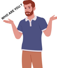 man with a sign of question