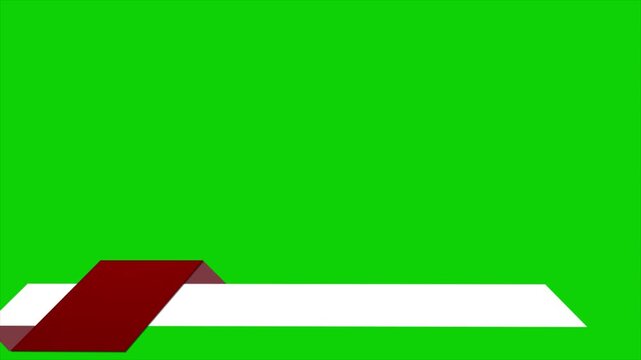 Lower Third Ribbon Title Animation &ndash; Clean Minimal Name Tag Bar, Red and White Strip Banner, Professional Green Screen Overlay for YouTube and News Videos