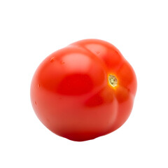 Single fresh tomato on black background