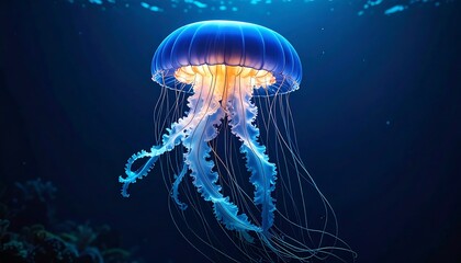 Fototapeta premium Underwater jellyfish, vibrant colors