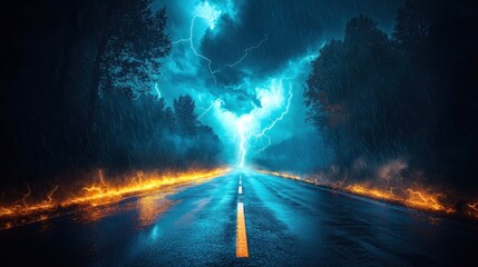 Naklejka premium Stormy Road Ahead