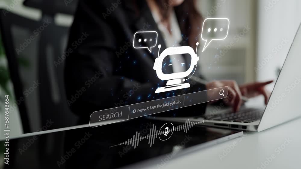 Aufkleber ai assistant with voice chat interface, combining smart chatbot, voice command, and ai-powered contr