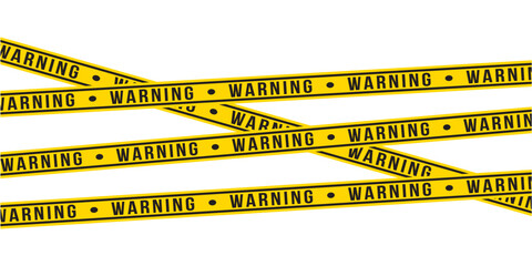 Warning tapes isolated on white background. Warning tape, danger tape, caution tape, under construction tape. Vector illustration in eps 10.