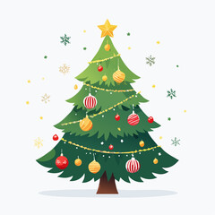 Fototapeta premium Ornamented Holiday Tree, Dazzling Christmas Decoration