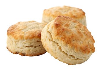 Golden brown biscuits on png  black background
