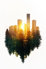 Fototapeta premium Sunset Urban Scene