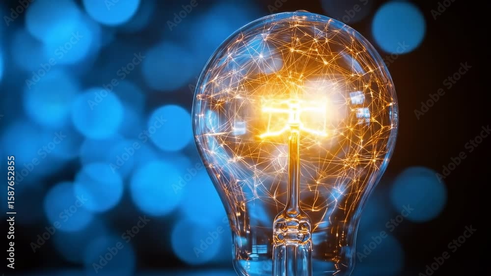 Poster illuminated filament bulb with network design