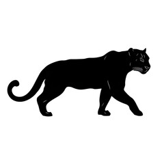 Fototapeta premium Jaguar black silhouette isolated on a transparent background