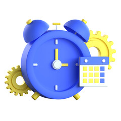 Working Time 3D Icon Colorful Style