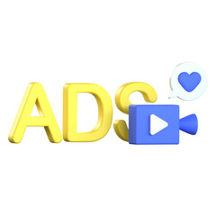 Video Advertisement 3D Icon Colorful Style