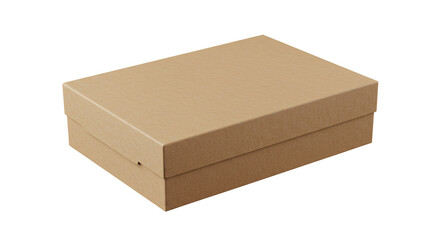 Angled Cardboard Box with Lid Showing Texture and Shadow Detail.