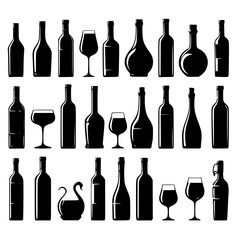 wine bottle and glass