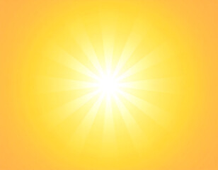 Bright radial sunburst background with vibrant yellow rays and glowing center. Ideal for summer, warmth, sunrise, or positive energy themed creative designs.