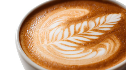 Latte Art Fern, isolated on transparent background