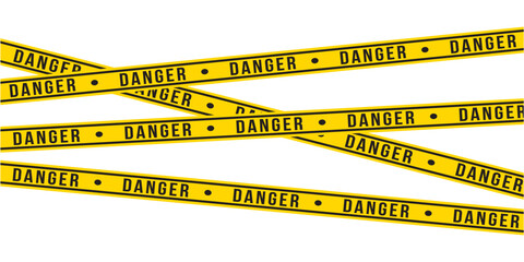 Warning tapes isolated on white background. Warning tape, danger tape, caution tape, under construction tape. Vector illustration in eps 10.