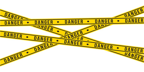 Warning tapes isolated on white background. Warning tape, danger tape, caution tape, under construction tape. Vector illustration in eps 10.