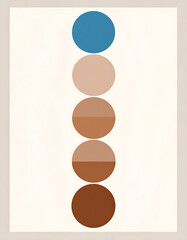 Minimalist vertical circle design featuring earthy brown and blue tones. A balanced geometric layout perfect for modern, abstract, or neutral-themed visuals.