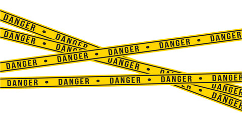 Caution tape set of yellow warning ribbons. Warning zone, danger tapes. Security Caution Tape Set. Yellow Warning Ribbons. Abstract Stripes for Police, Accident, Under Construction in eps 10.