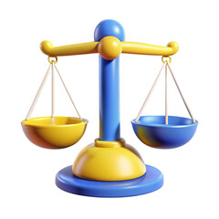 Colorful 3D Balance Scale isolated on transparent background Remove png