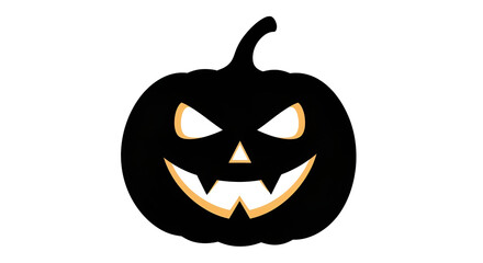 Fototapeta premium Illustration of scary black halloween pumpkin jack o lantern isolated on white background modern photo collage style vector illustration